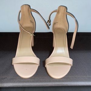 Nude block heels